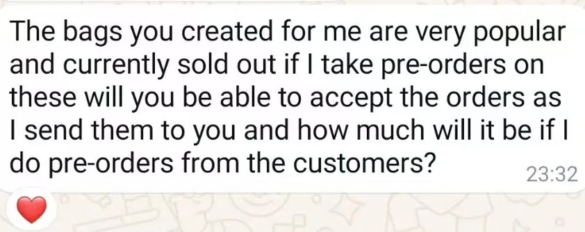 Praise from customers of customized bags 5
